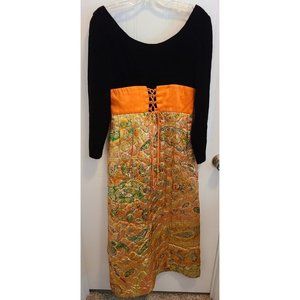 Handmade Long Dress Velvet Top Autumn Forest Fairy Renaissance Cosplay Sz Medium